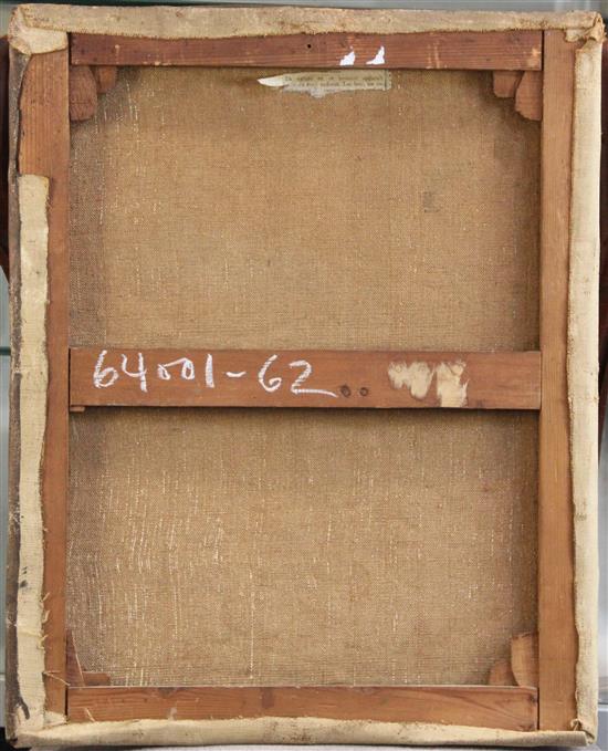 A. Boneux Woodstore beside a farmhouse, 18 x 145in., unframed